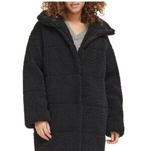 Women's Levi's Long Quilted Sherpa Coat - Black M